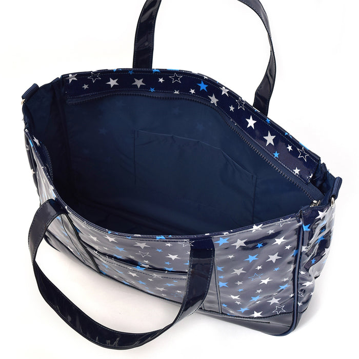 Lesson Bag Zipper with Gusset Brilliant Star Navy Blue 