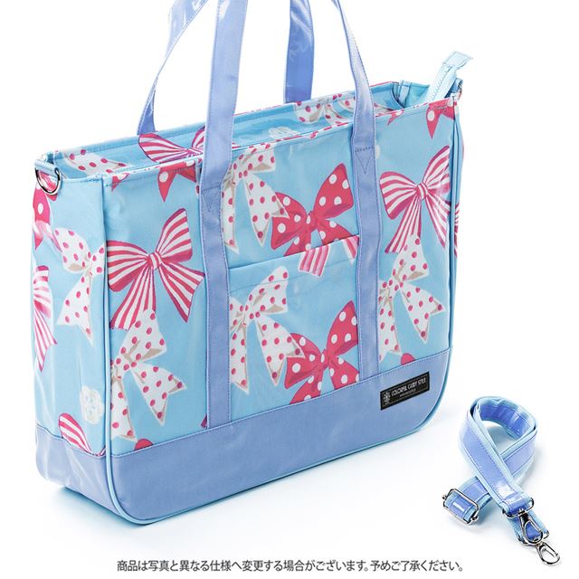 [SALE: 50% OFF] Lesson Bag Zipper with Gusset Large Ribbon Collection Swaying in Aqua 