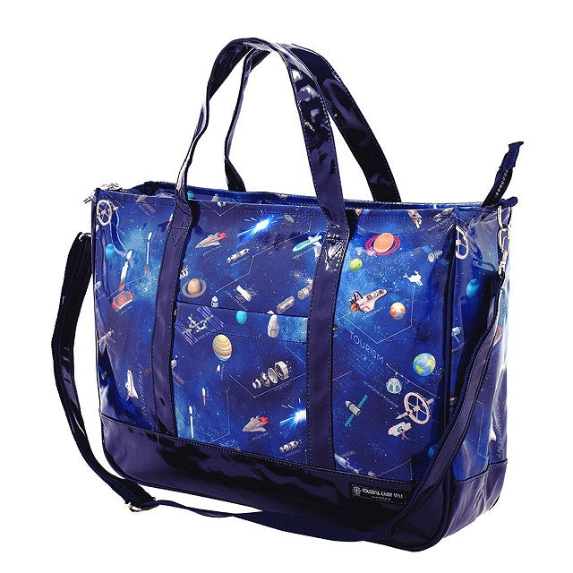 レッスンバッグ マチ付きファスナー 未来の惑星探査と宇宙船