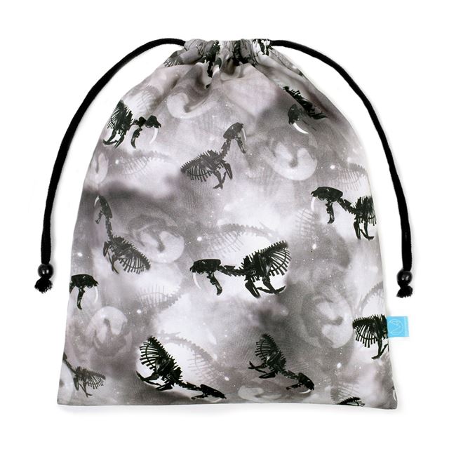巾着 大 体操服袋(ネームタグ付き) 恐竜柄