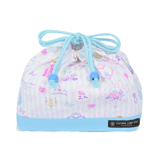 カラフルキャンディスタイルのお弁当袋。子供用で、お弁当箱やお箸が入るかわいいマチ付き巾着袋。男の子と女の子兼用で大活躍。
