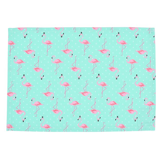 [SALE: 60% OFF] Placemats (25cm x 35cm) Set of 3 different patterns Pink flamingo and pastel merry-go-round set 