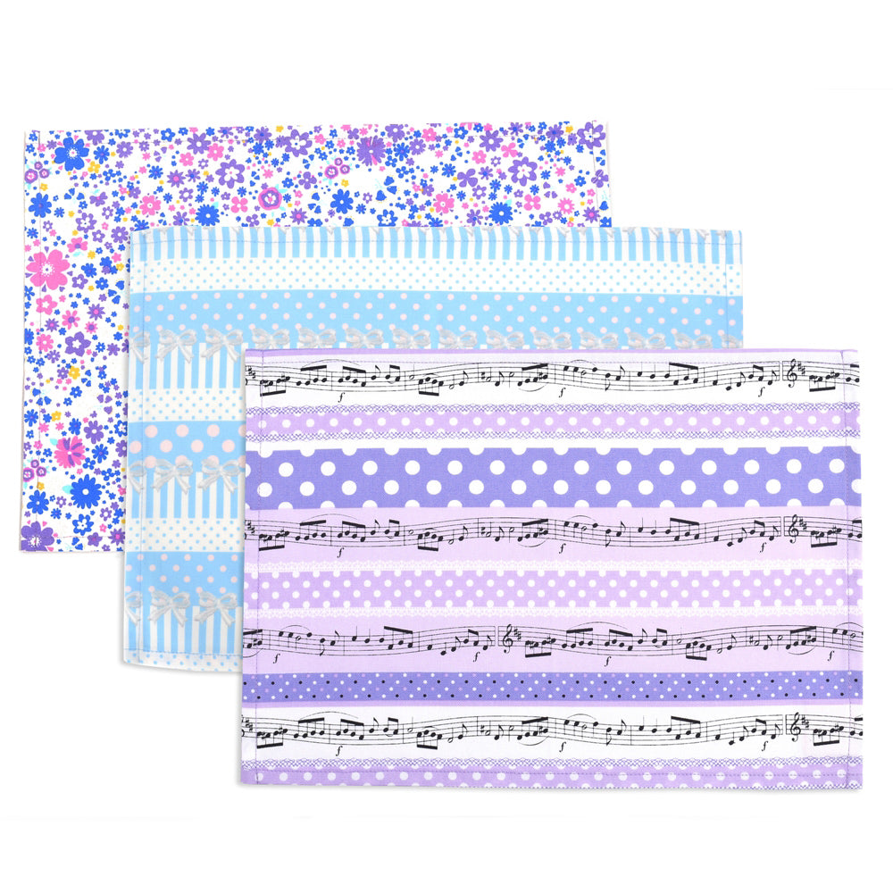 Placemat (25cm x 35cm) Set of 3 different patterns Polka dot harmony and flower set 