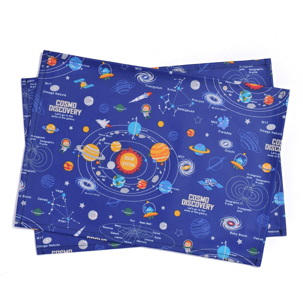 Placemat Laminate (25cm x 35cm) Set of 2 Solar System Planets and Cosmo Planetarium (Royal Blue) 