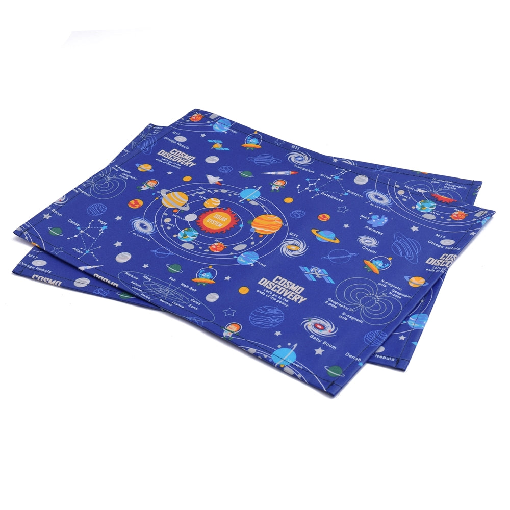 Placemat Laminate (25cm x 35cm) Set of 2 Solar System Planets and Cosmo Planetarium (Royal Blue) 