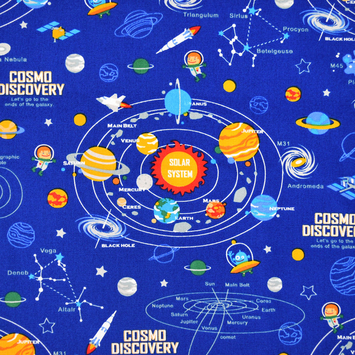 Placemat Laminate (25cm x 35cm) Set of 2 Solar System Planets and Cosmo Planetarium (Royal Blue) 