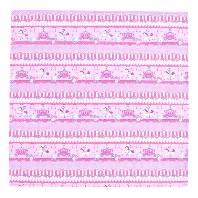 Lunch cloth/lunch napkin (45cm x 45cm) set of 2 different patterns princess and merry-go-round set pink 