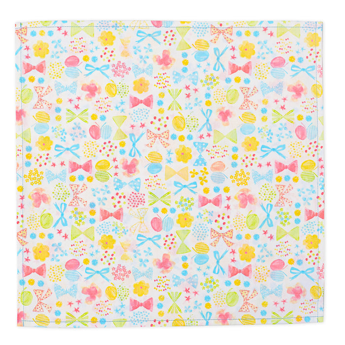 [SALE: 30% OFF] Lunch cloth/lunch napkin (45cm x 45cm) 2-piece set with different patterns Pastel ribbon and sweets set 