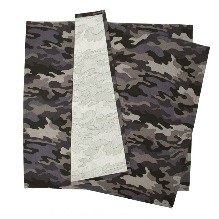 Lunch cloth/lunch napkin (45cm x 45cm) set of 2, camouflage, gray 