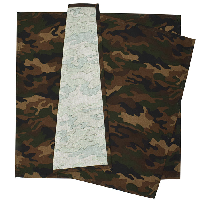 Lunch cloth/lunch napkin (45cm x 45cm) set of 2 camouflage/moss green 