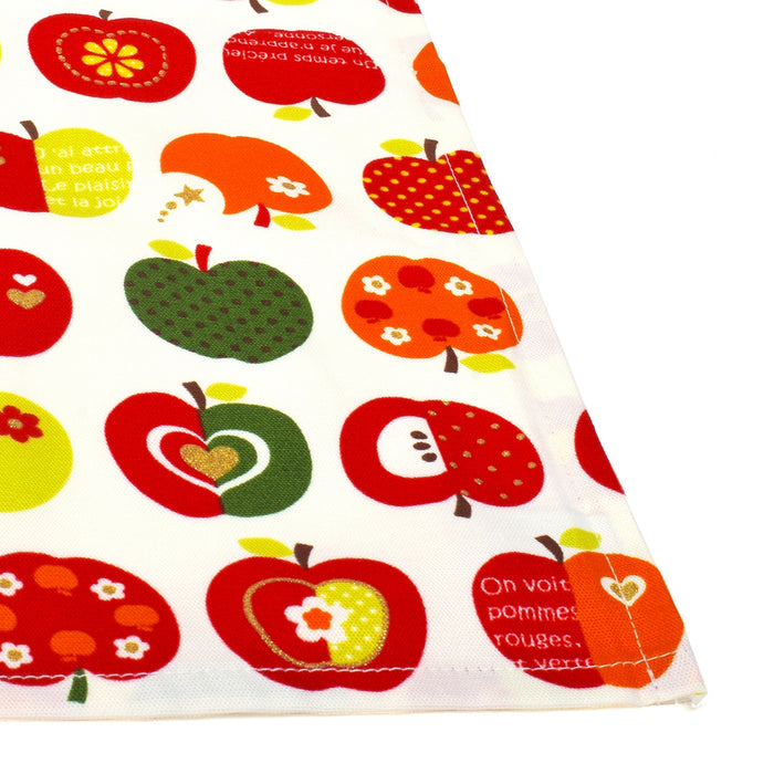 [SALE: 30% OFF] Set of 2 lunch cloths and lunch napkins (45cm x 45cm) The secret of fashionable apples (ivory) 