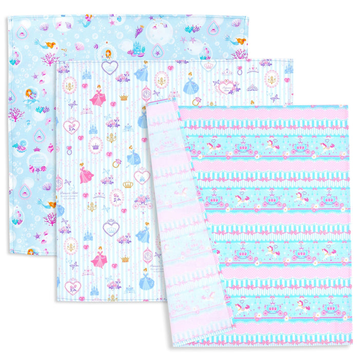 [SALE: 30% OFF] Lunch cloth/lunch napkin (45cm x 45cm) 3-piece set with different patterns Lovely princess and mermaid set 