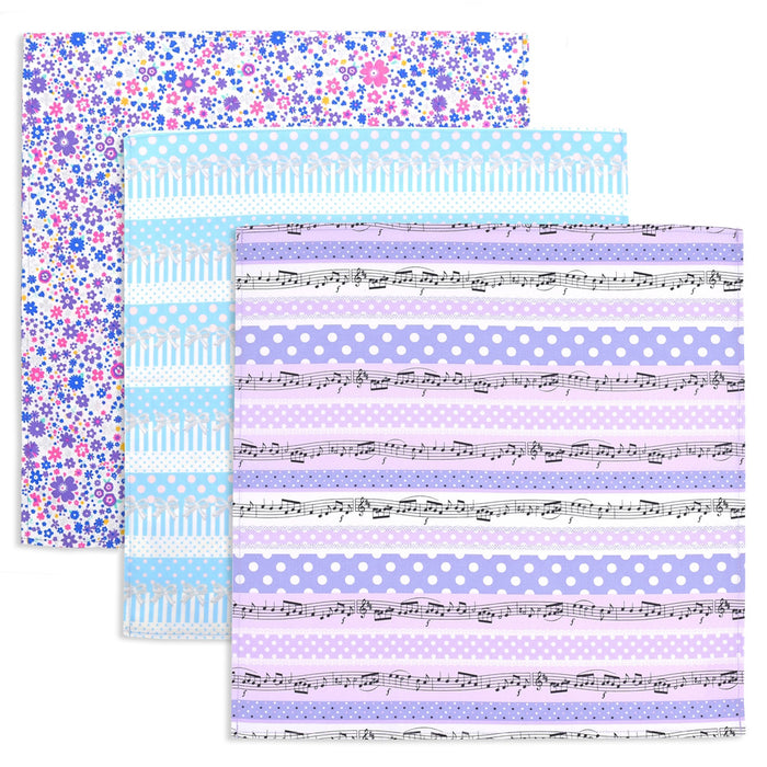 Lunch cloth/lunch napkin (45cm x 45cm) set of 3 different patterns Polka dot harmony and flower set 