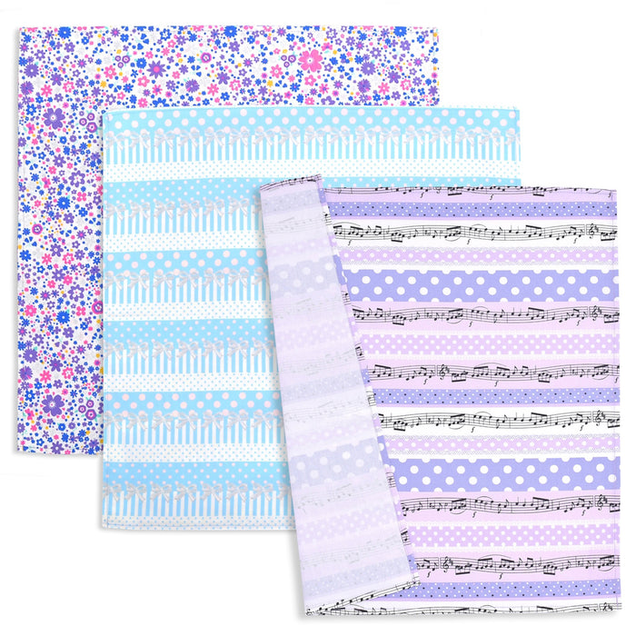 Lunch cloth/lunch napkin (45cm x 45cm) set of 3 different patterns Polka dot harmony and flower set 