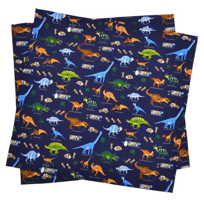 Lunch cloth/lunch napkin (45cm x 45cm) Set of 2 Discovery! Exploration! Dinosaur Continent (Navy) 