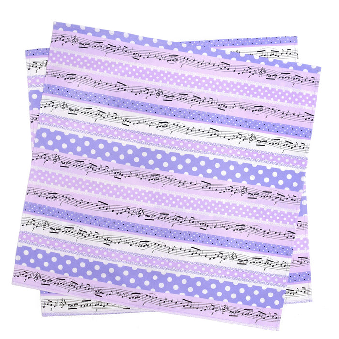 [SALE: 50% OFF] Set of 2 lunch cloths and lunch napkins (45cm x 45cm) Playing melody popping polka dot rhythm (lavender) 