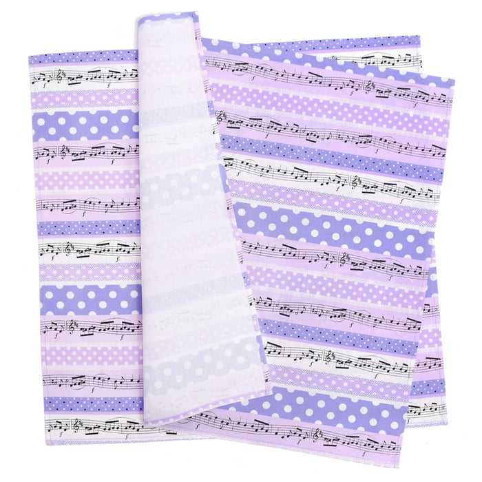 [SALE: 50% OFF] Set of 2 lunch cloths and lunch napkins (45cm x 45cm) Playing melody popping polka dot rhythm (lavender) 