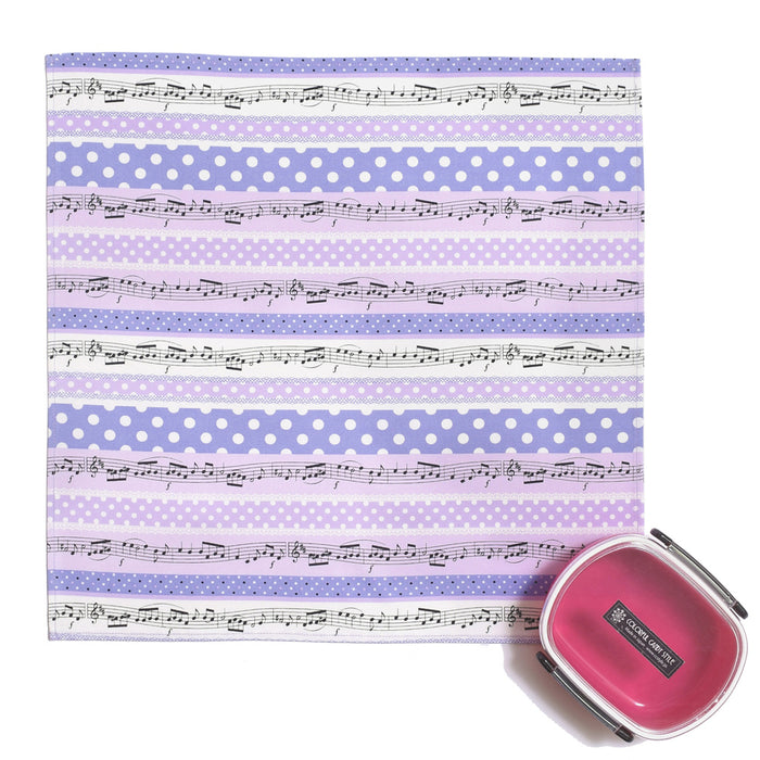 [SALE: 50% OFF] Set of 2 lunch cloths and lunch napkins (45cm x 45cm) Playing melody popping polka dot rhythm (lavender) 