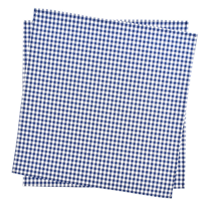 Lunch cloth/lunch napkin (45cm x 45cm) set of 2, large check, navy blue 