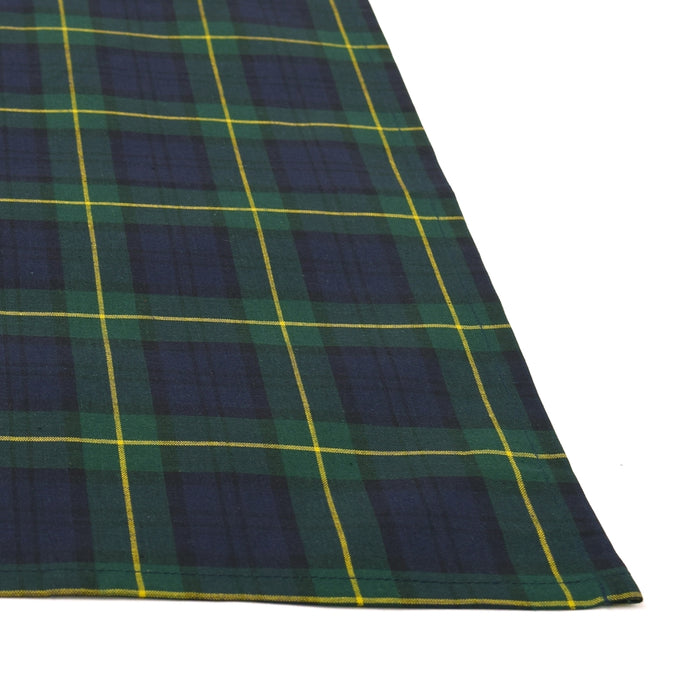 Lunch cloth/lunch napkin (45cm x 45cm) set of 2 tartan check/dark green 