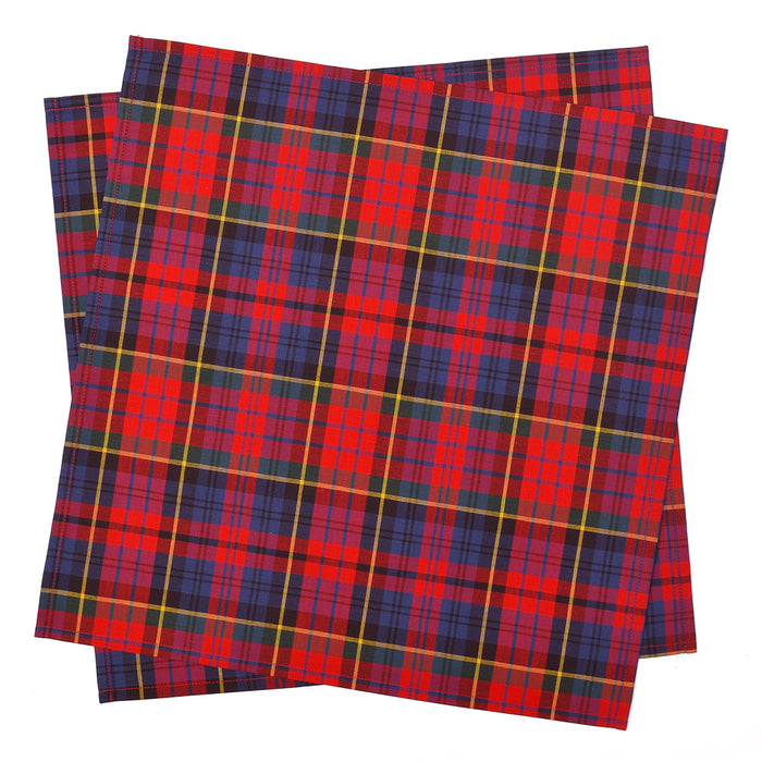 Lunch cloth/lunch napkin (45cm x 45cm) set of 2 tartan check/red 