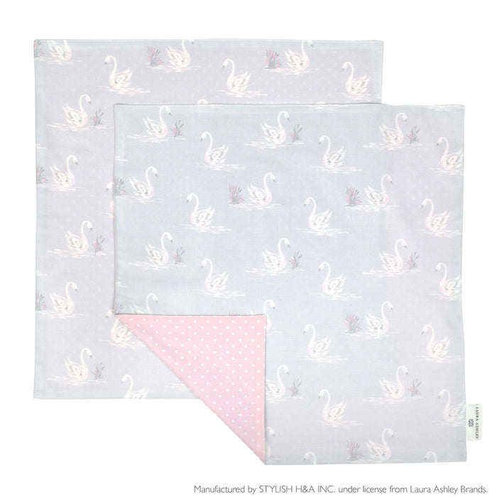 LAURA ASHLEY Lunch Cloth/Nuffkin (45cm x 45cm) Set of 2 Swans 