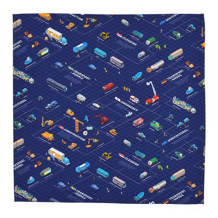 Lunch Cloth/School Lunch Naphkin (45cm x 45cm) Set of 2 Transportation Infrastructure for Car Society 