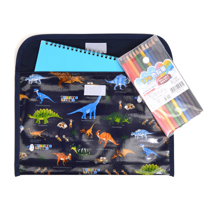 [SALE: 50% OFF] Contact bag (B5 size) Discovery! Exploration! Dinosaur Continent (Navy) 