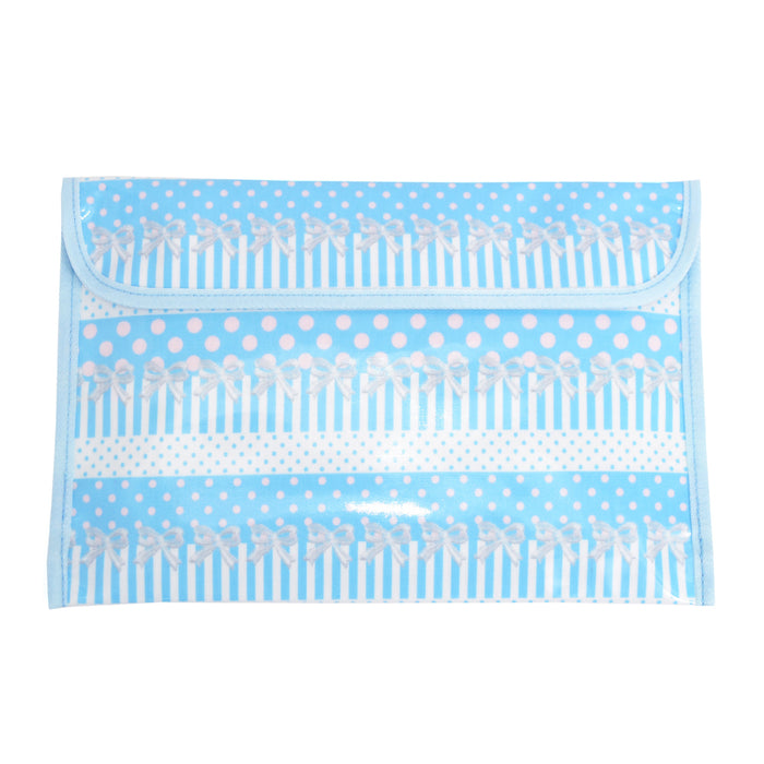 [SALE: 50% OFF] Contact bag (B5 size) Attracted by polka dots and lace ribbons (light blue) 