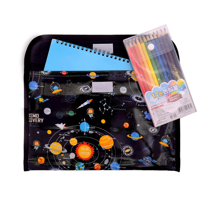 Contact bag (B5 size) Solar system planets and Cosmoplanetarium (black) 