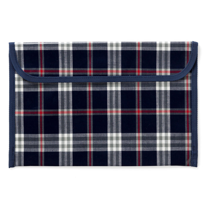 Contact bag (B5 size) tartan check navy 