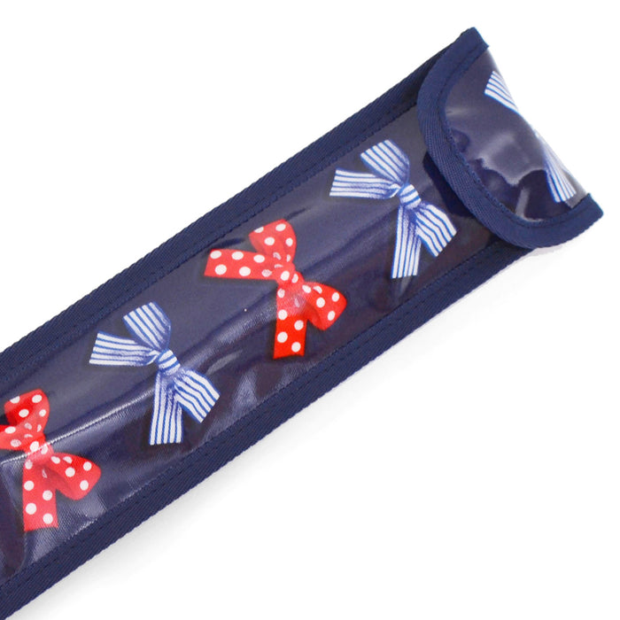 [SALE: 30% OFF] Recorder Case Polka Dot and Stripe French Ribbon (Navy) 