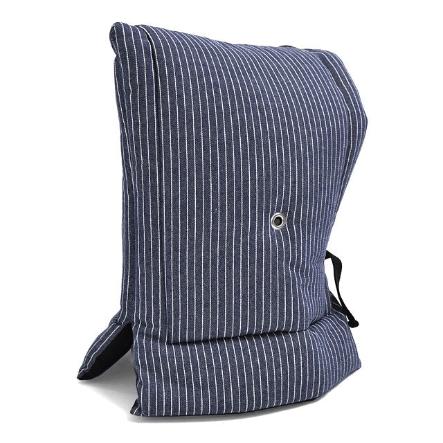 防災頭巾(椅子固定ゴム付き) ピンストライプ・インディゴ