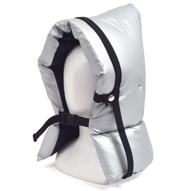 日本防炎協会合格認定素材使用 防災頭巾(椅子固定ゴム付き) 防炎シルバータイプ(紺)