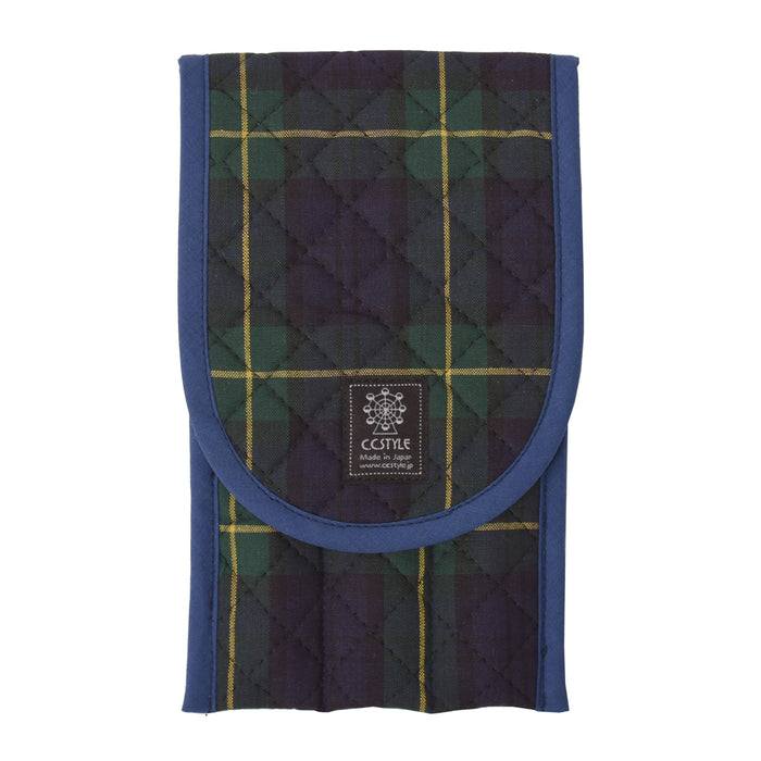 Cutlery case tartan check dark green 