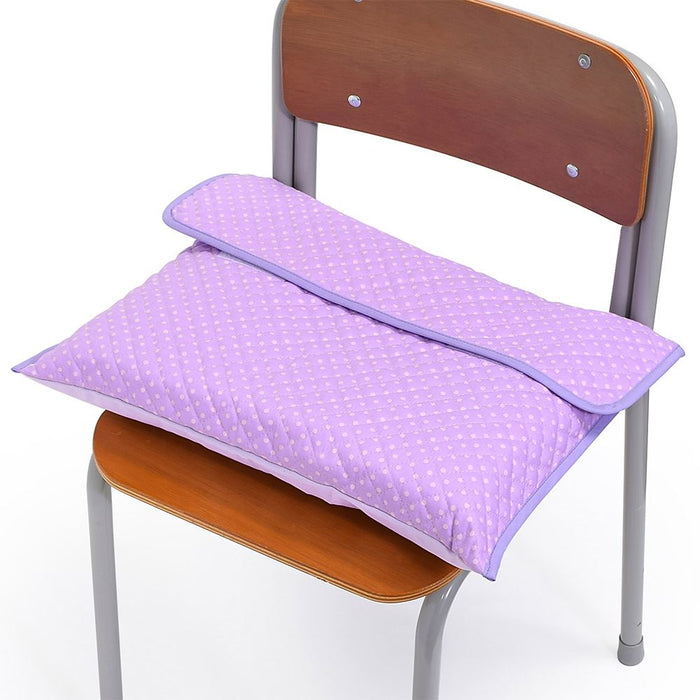 Disaster prevention hood cover quilted (back plate width 36cm type) polka dots (pink dots on purple ground)