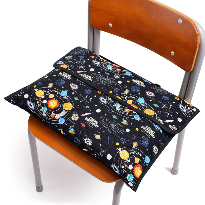 Disaster prevention hood cover quilted (back plate width 36 cm type) Solar system planets and Cosmo planetarium (black)