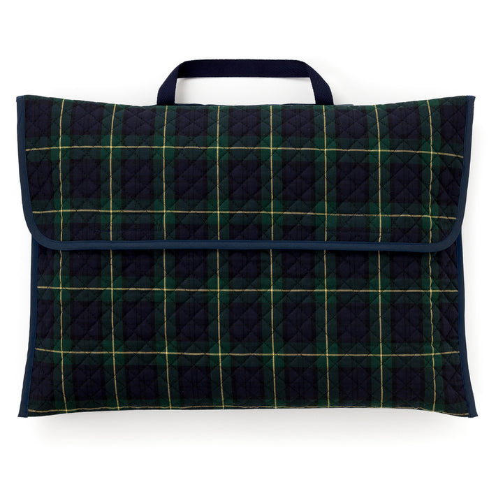 Disaster prevention hood cover quilted (back plate width 36cm type) tartan check dark green