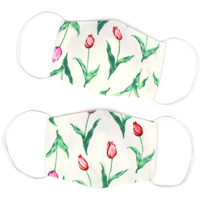 ゆうパケット対応 大人用マスク フリーサイズ 2枚セット(銀イオン抗菌ガーゼ) チューリップワルツ