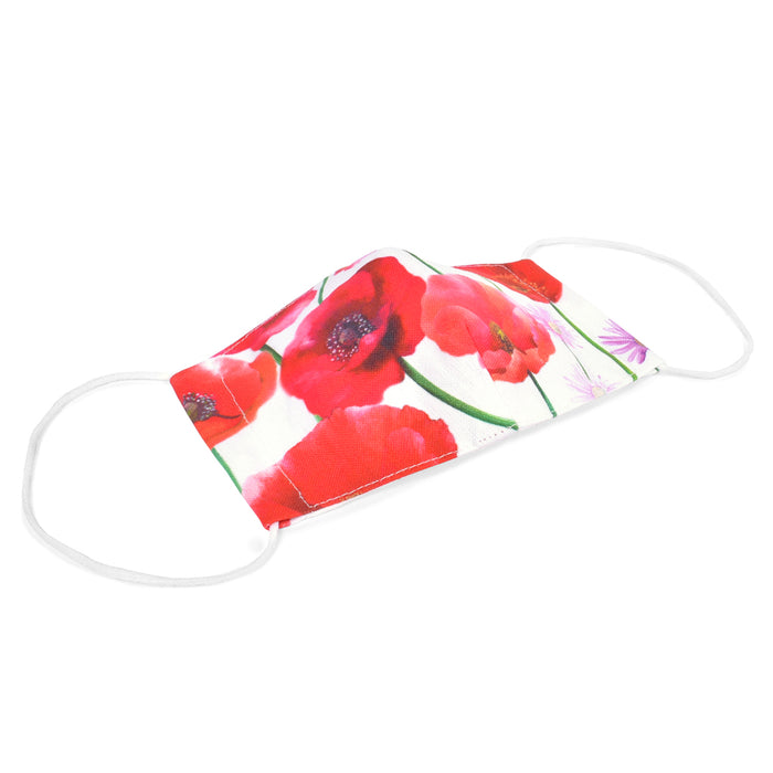 [SALE: 80% OFF] Adult Mask Free Size 2 Piece Set (Silver Ion Antibacterial Gauze) Scarlet Poppy 
