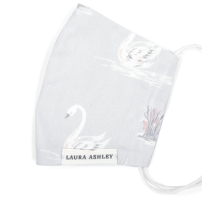 【サマーセール：45%OFF】 LAURA ASHLEY 大人用 マスク フリーサイズ 2枚セット(銀イオン抗菌ガーゼ) Swans