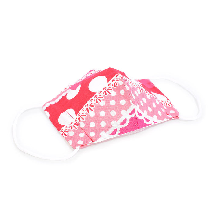 Toddler Mask 2-Piece Set (Silver Ion Antibacterial Gauze) Girly Ribbon and Raspberry Dot 