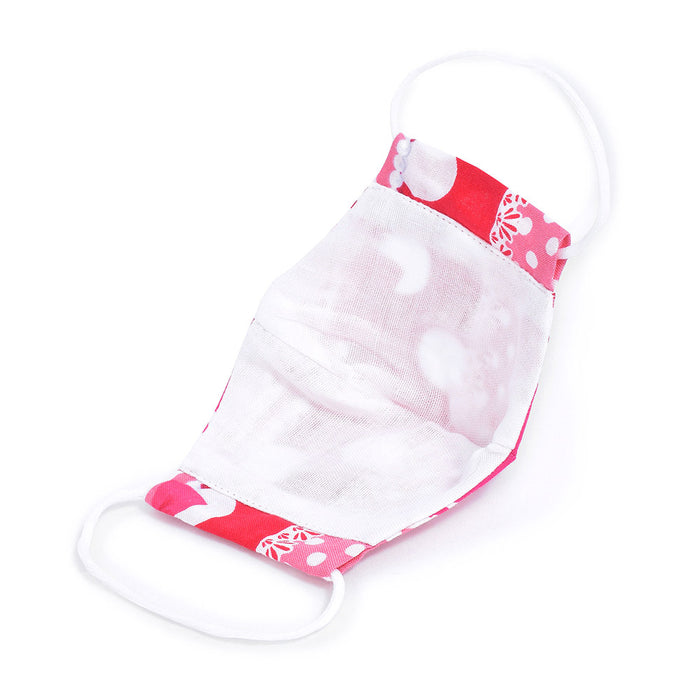 Toddler Mask 2-Piece Set (Silver Ion Antibacterial Gauze) Girly Ribbon and Raspberry Dot 