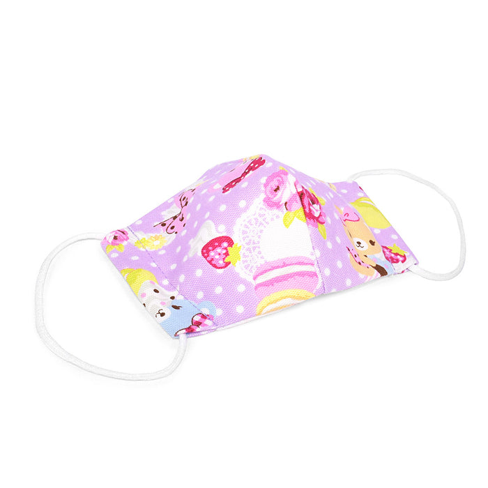 [SALE: 70% OFF] Set of 2 masks for infants (silver ion antibacterial gauze) polka dots and sweet bear (lilac) 