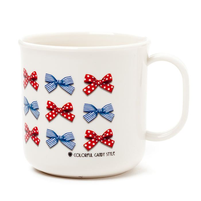 Heat-resistant plastic cup Polka dot and striped French ribbon 