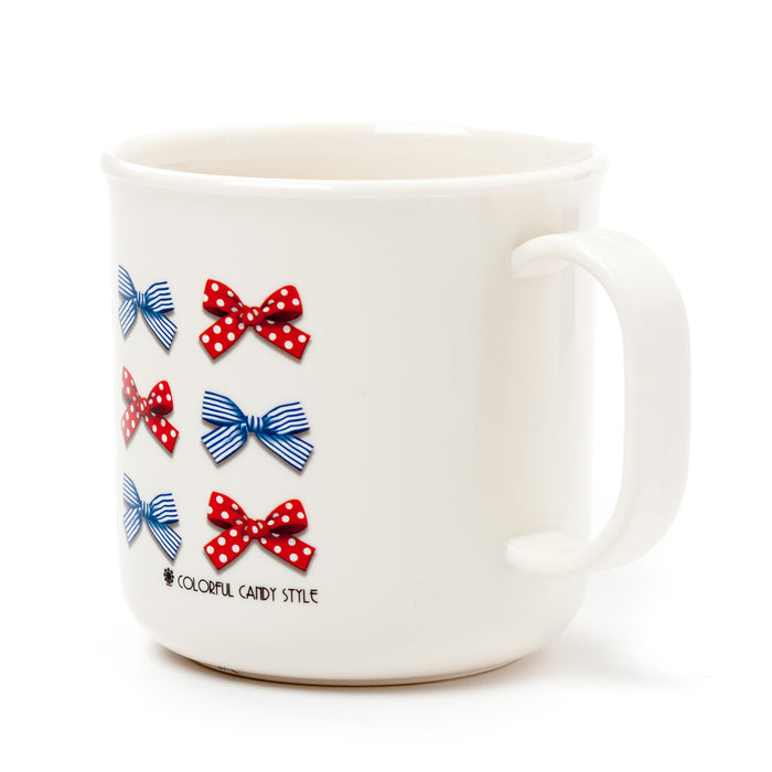 Heat-resistant plastic cup Polka dot and striped French ribbon 