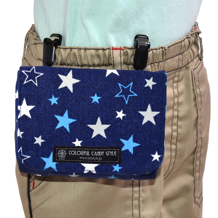 カラフルキャンディスタイルの移動ポケット。子供用で、クリップで取り付け可能な付けポケット。男の子と女の子兼用で大活躍。