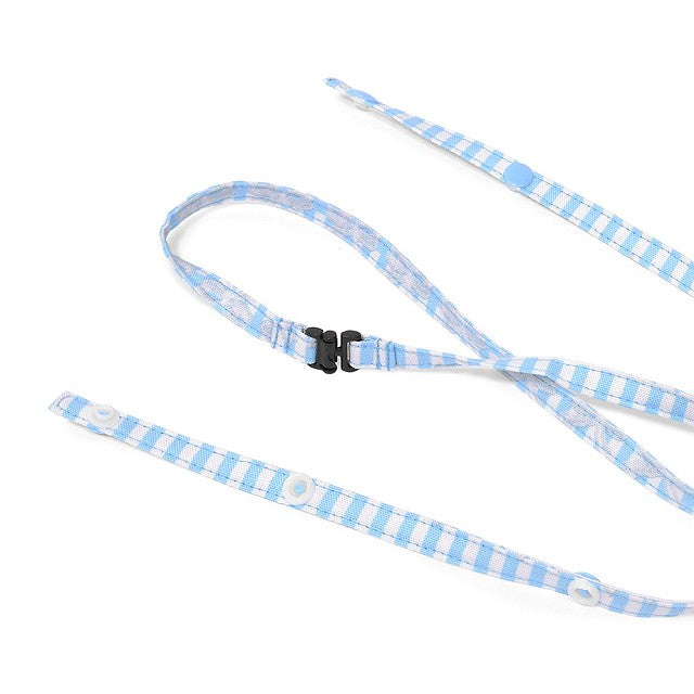 [SALE: 30% OFF] [Large type] Movable pocket / attached pocket With shoulder belt Attracted by polka dots and lace ribbon (light blue) 