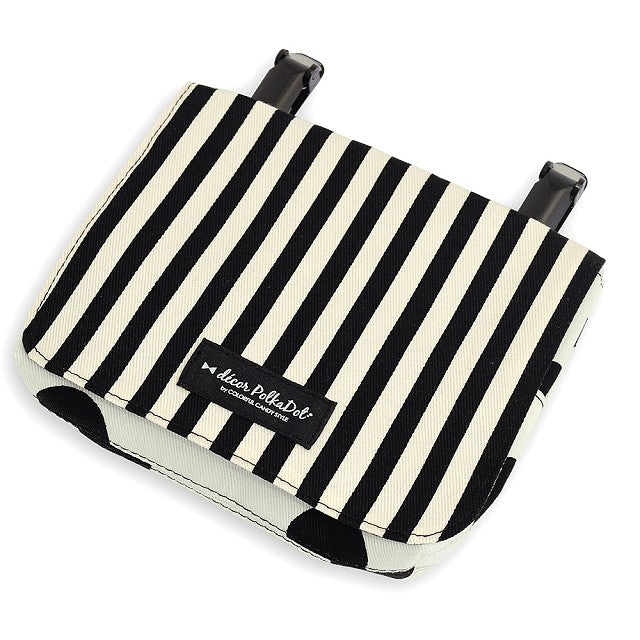 【アーリーサマーセール：40%OFF】 decor PolkaDot 【ラージタイプ】移動ポケット・付けポケット ショルダーベルト付き polka dot large(twill・white)×narrow stripe(twill・black)