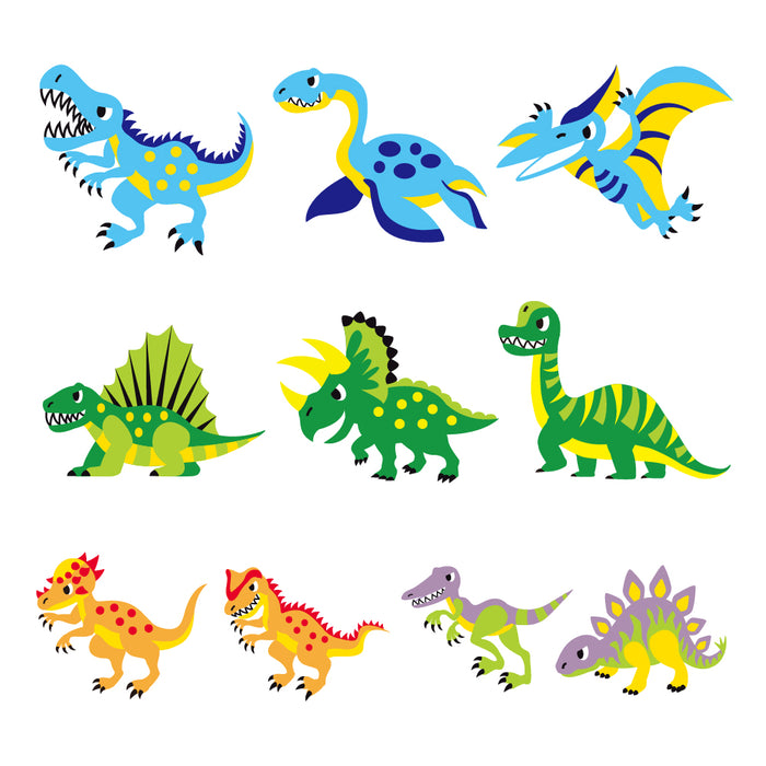 Name Sticker (Standard Iron Elastic Type 148 Pieces) Dinosaur Large Collection 